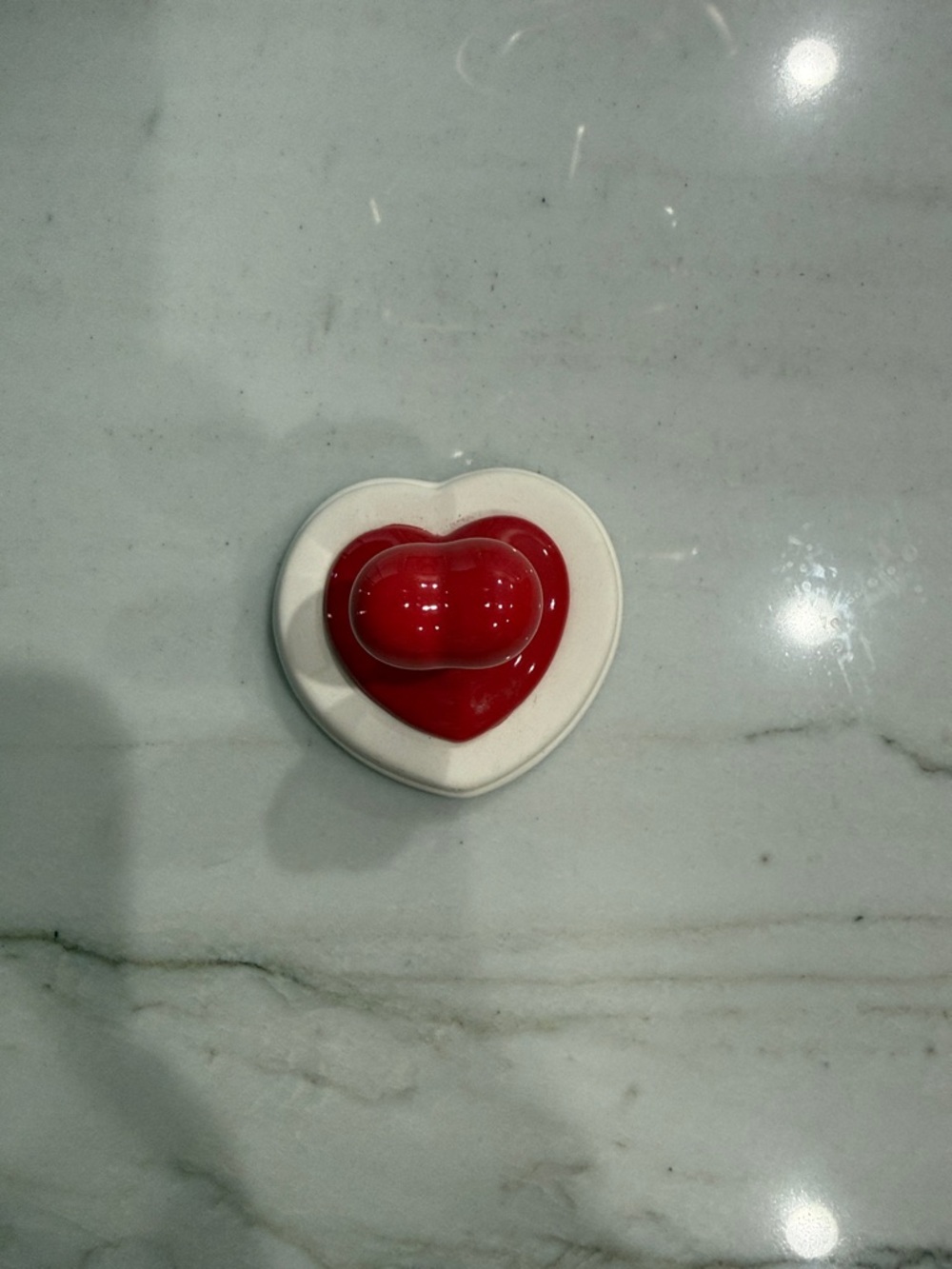 Vintage Ceramic Heart Shaped Cookie Stamp